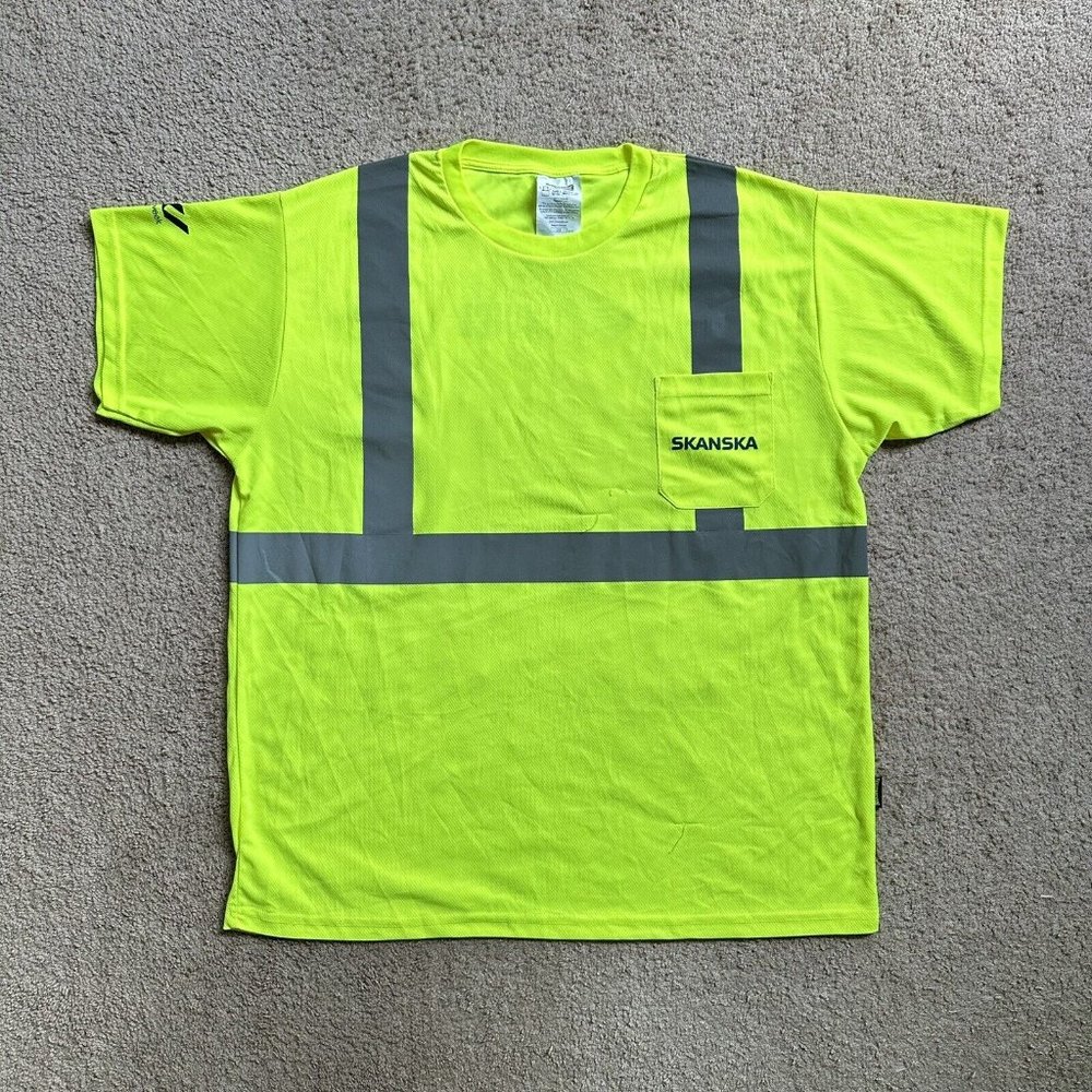 OccuNomix Shirt Mens 2X Yellow LUX-SSETP2B Class 2 Hi Visibility Short Sleeve